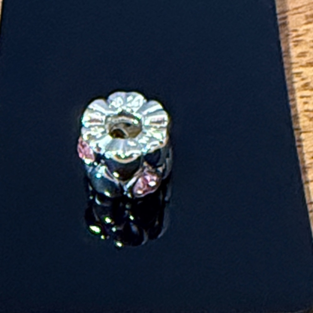 Chamilia SS Charm Connected Hearts Bead Light Rose NEW